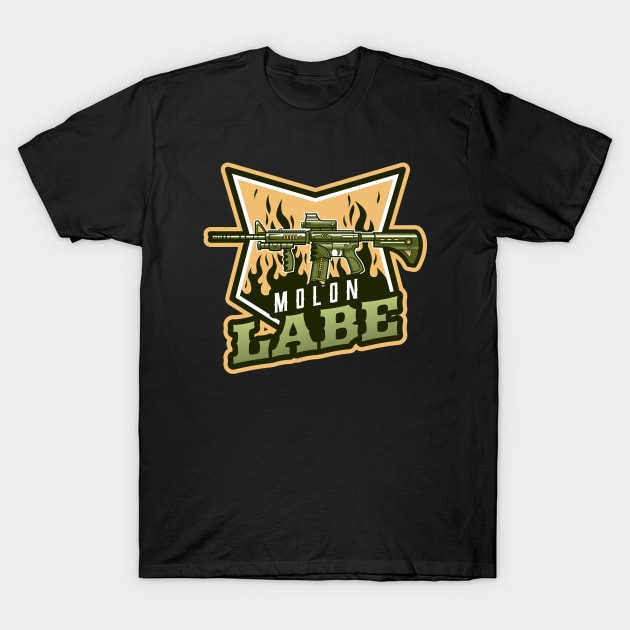 Rifle | Molon Labe T-Shirt by Mega Tee Store